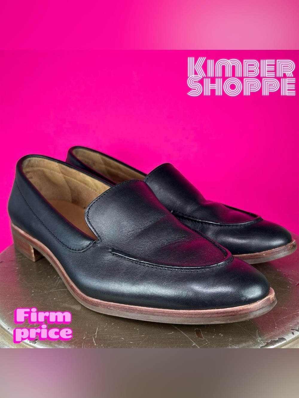 Aerosoles East Side Black Leather Almond Toe Loafer US 8 UK 6